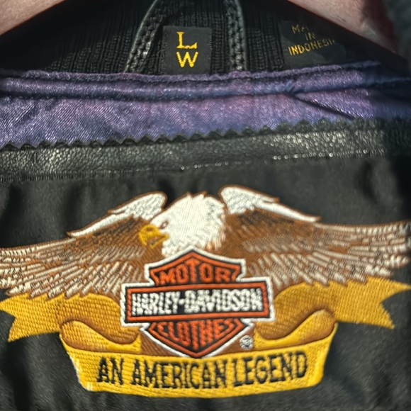 Harley-Davidson leather riding Jacket-padded lower back 2 zipper option closure - Picture 7 of 16